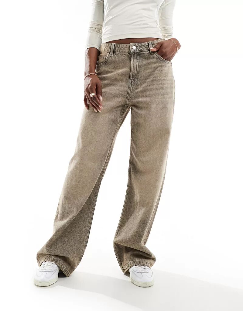 Серые мешковатые широкие джинсы Bershka jnby серые широкие джинсы jnby