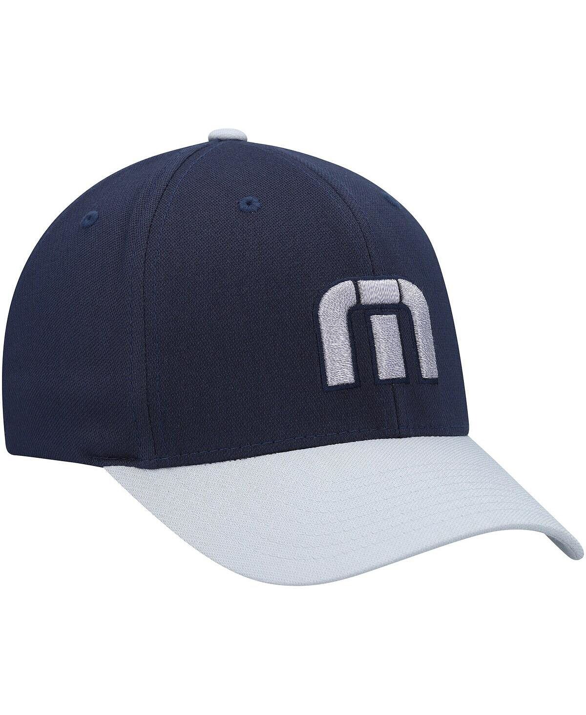 

Мужская темно-сине-серая кепка Skipper Tri-Blend Snapback Travis Mathew