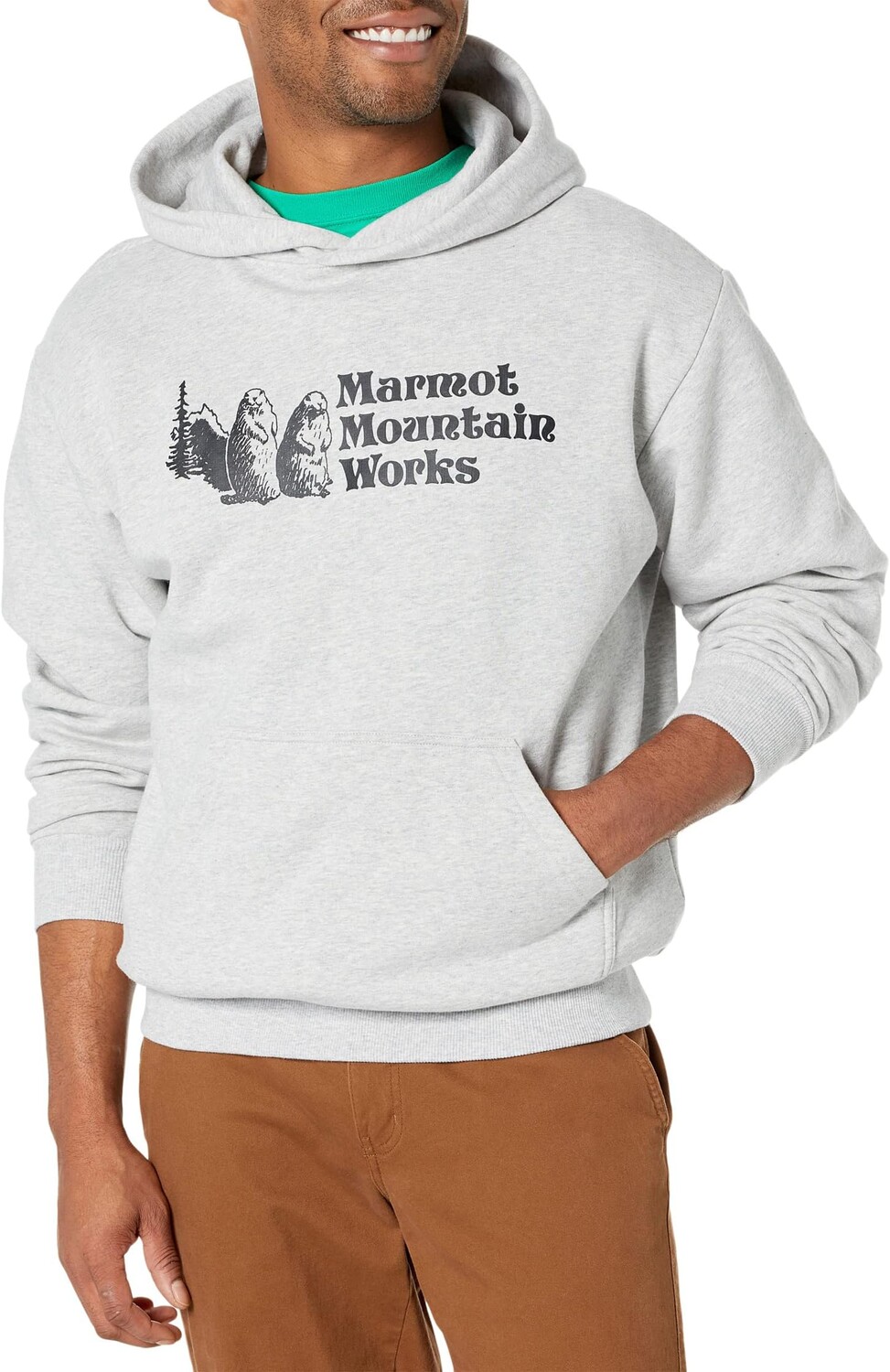 

Толстовка Mountain Works Heavyweight Marmot, цвет Light Grey Heather