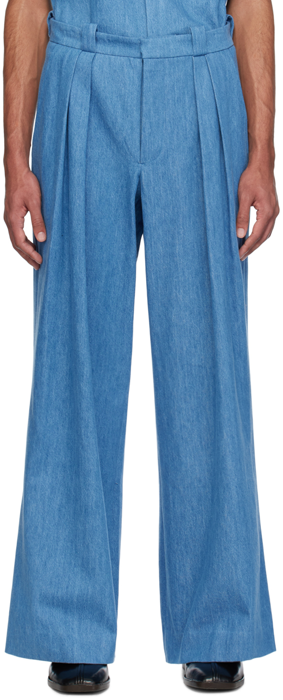 Синие широкие джинсы King & Tuckfield брюки модель джинсы для мальчика barkito деним темно синие