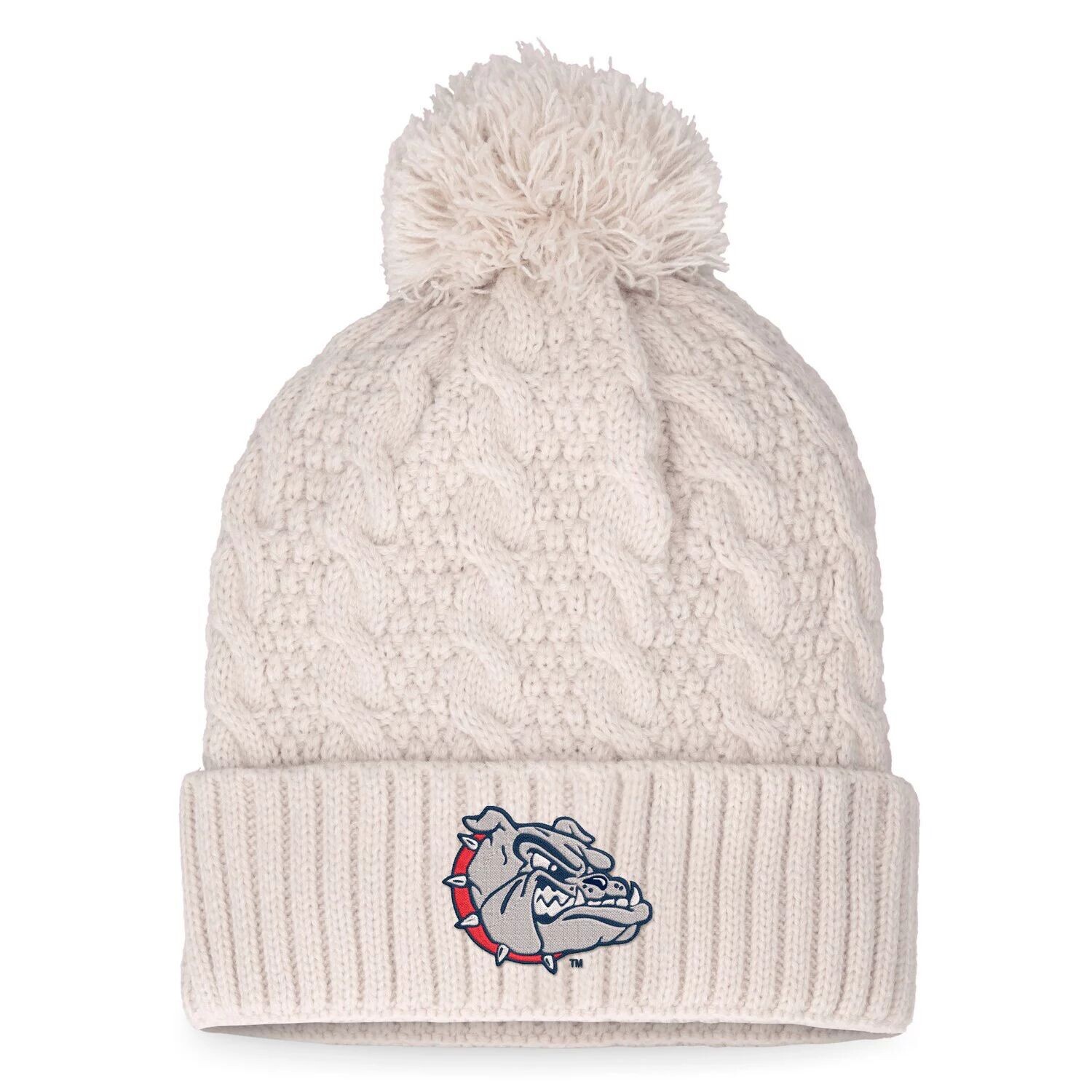

Женская кремовая вязаная шапка Top of the World Gonzaga Bulldogs с жемчужными манжетами и помпоном