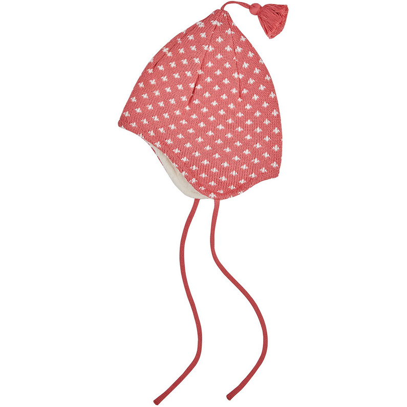 зимняя шапка вязаная шапка с ушами шапка чулок с ушами шапка бини с ушами теплая шапка череп с напуском и ушами уличная зимняя шапка Детская шапка Типса Finkid, розовый
