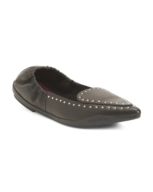 

Кожаные балетки Dee с заклепками и острым носком Aerosoles, черный