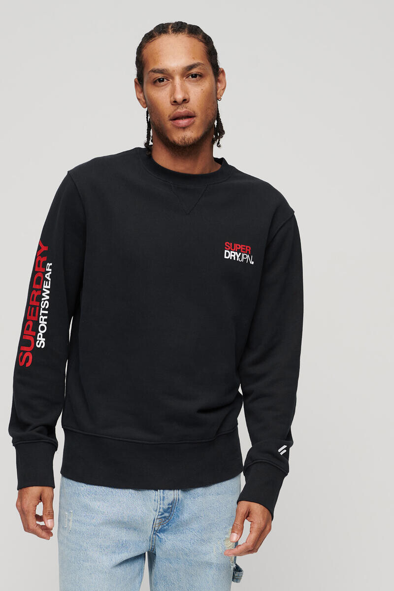 

Свободная толстовка с круглым вырезом в спортивной одежде Superdry, темно-синий