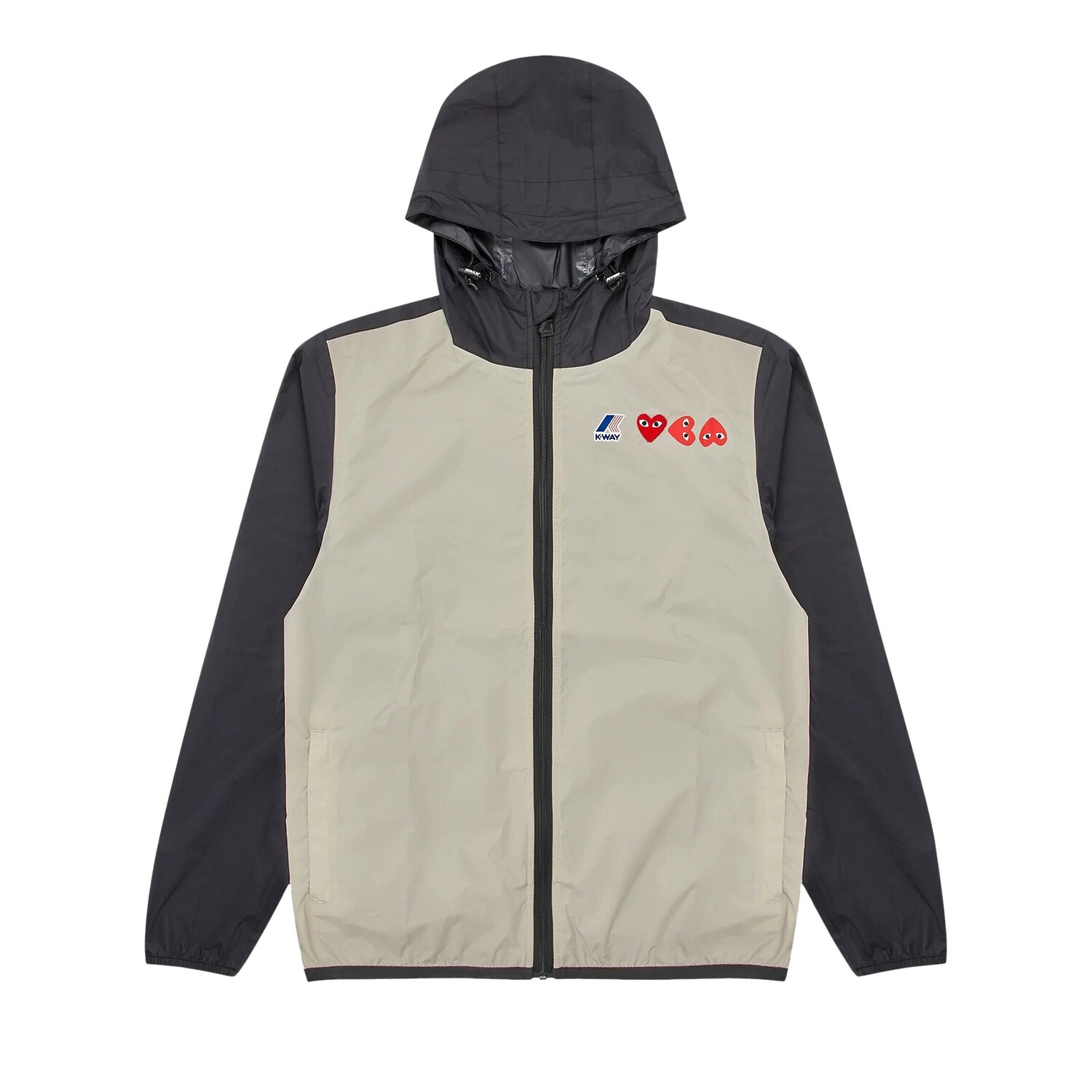 

Толстовка на молнии Comme des Garçons PLAY x K-Way Бежевый/Черный