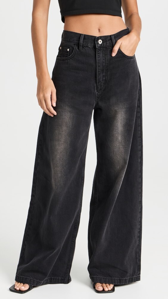 

Джинсы Pixie Market Serge Wide-Leg Denim, черный