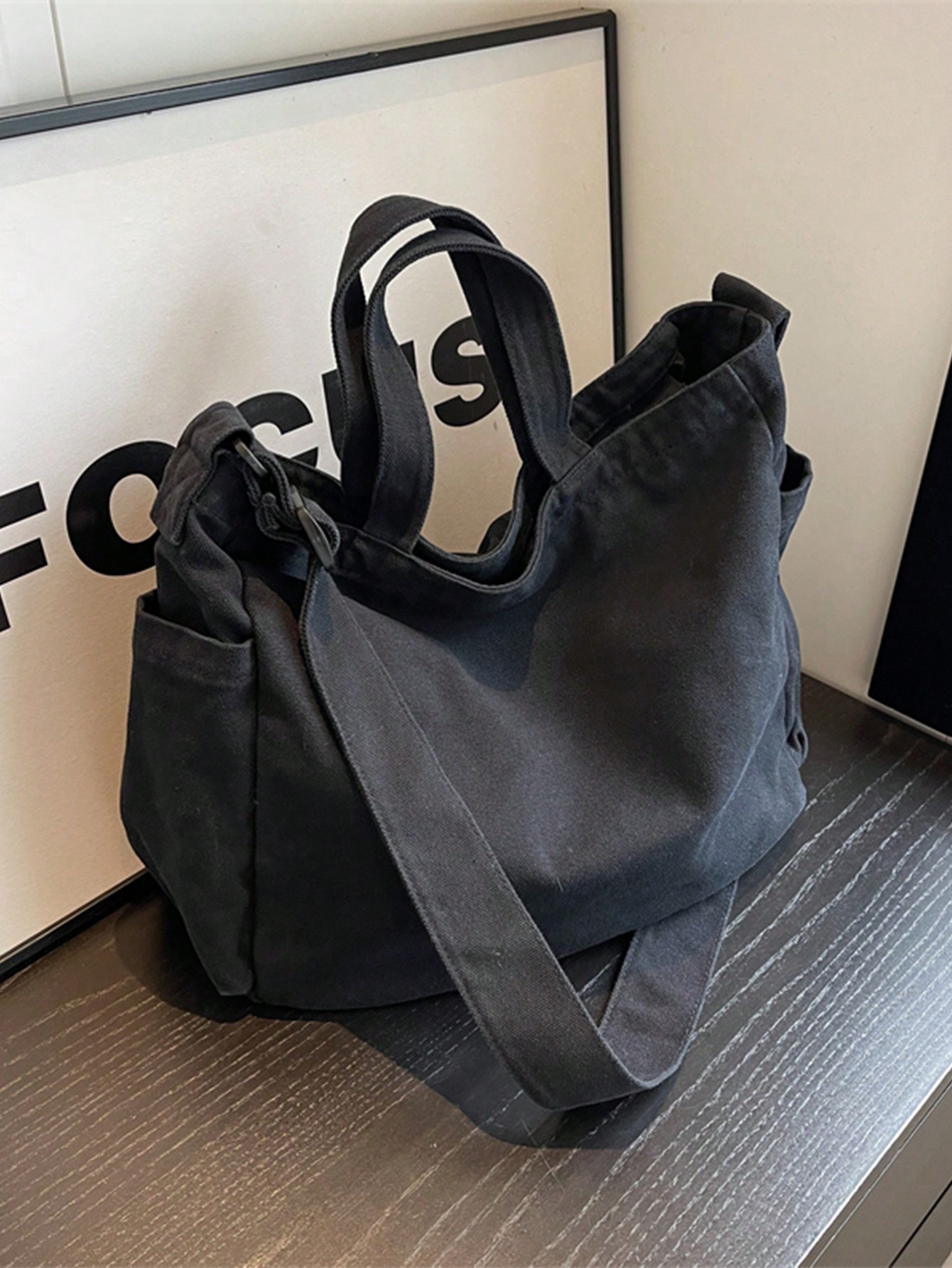 Холщовый рюкзак для старшеклассников/студентов колледжа, черный большой вместительный холщовый рюкзак hdirsg женский холщовый рюкзак студенческая школьная сумка холщовый рюкзак на молнии для студентов
