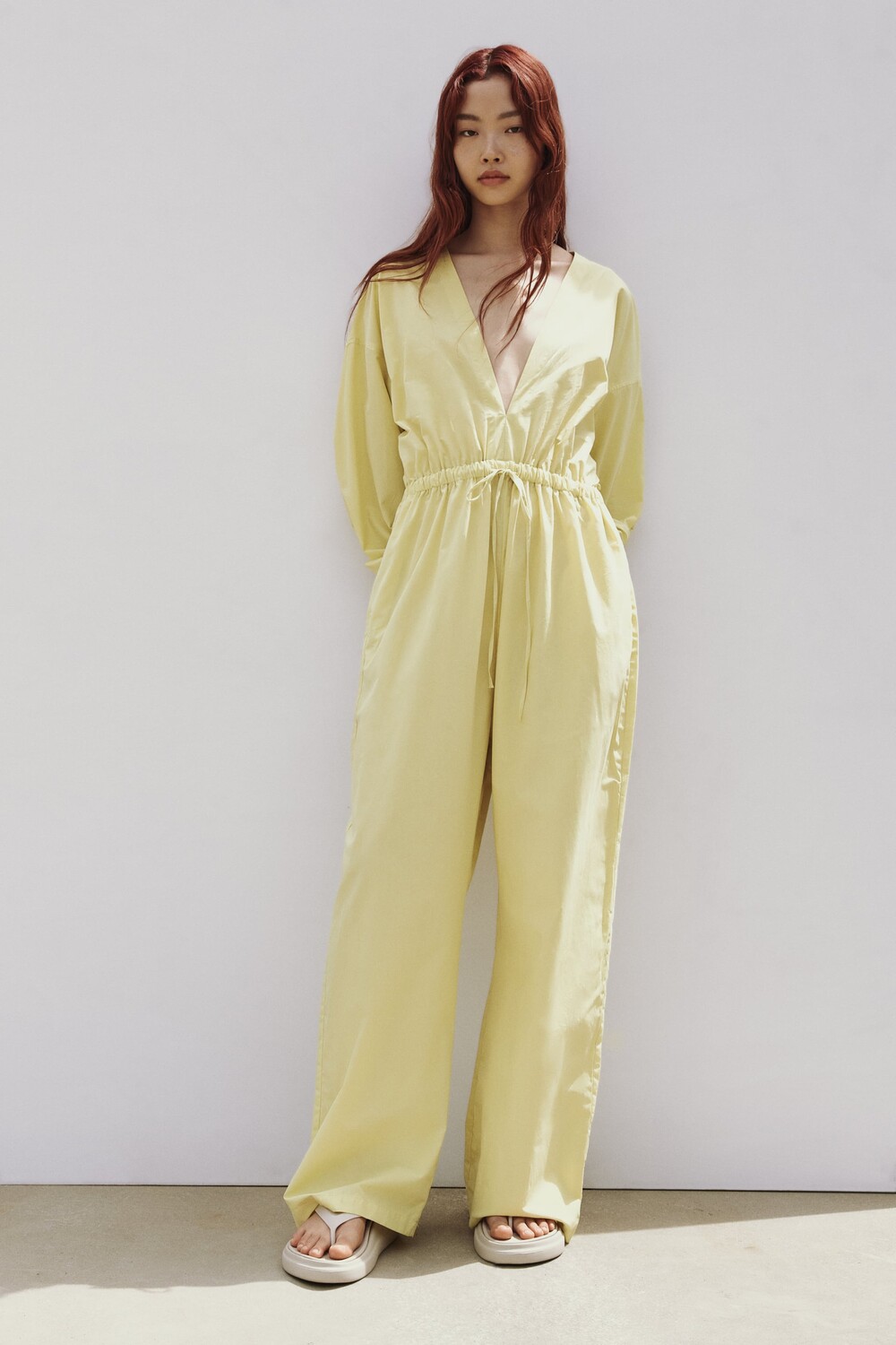 

Длинный джемпер с затяжкой Zara, фисташковый