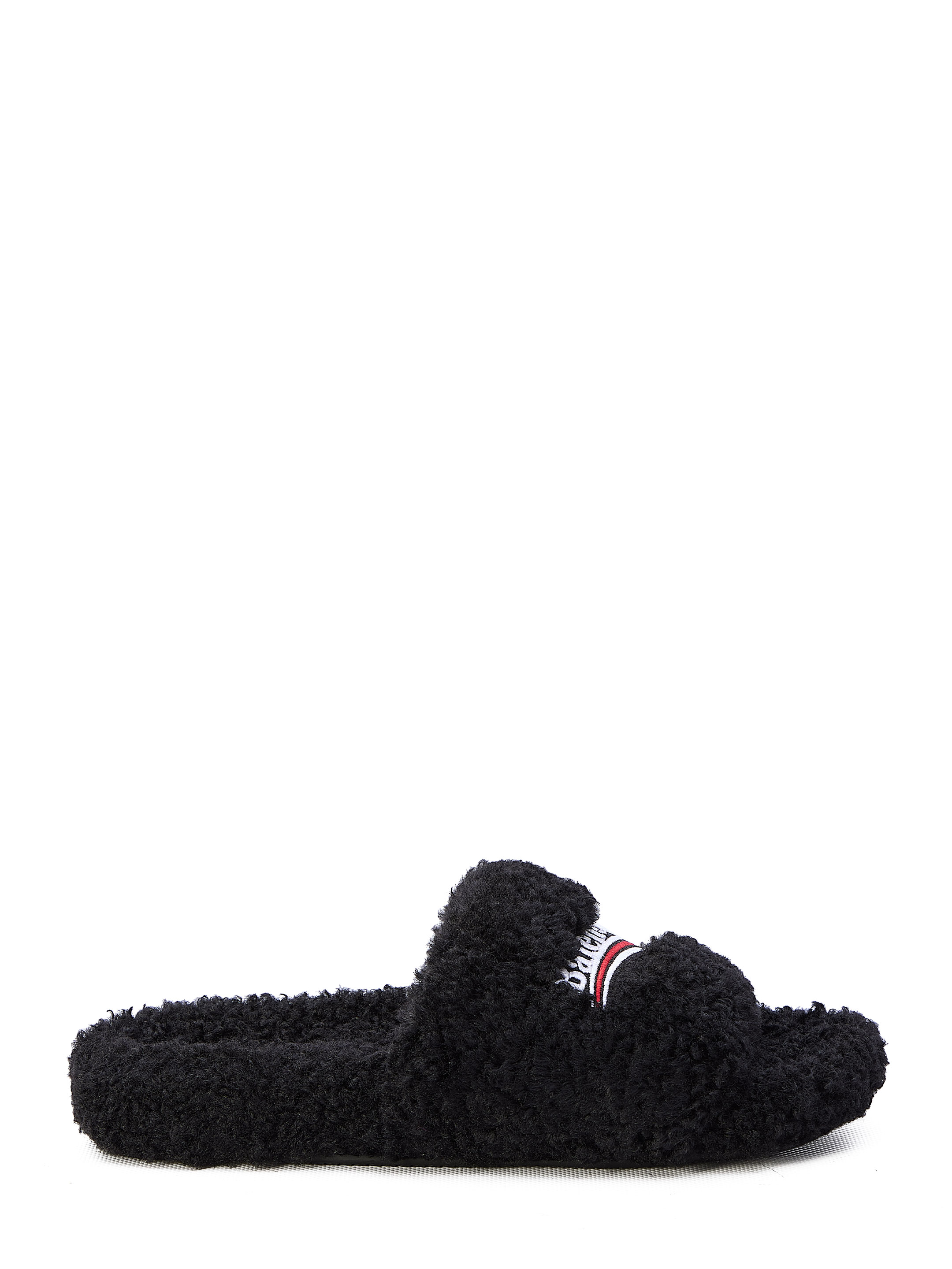 Сандалии Balenciaga Furry Slide, черный сандалии mallorca slide sandals balenciaga серый