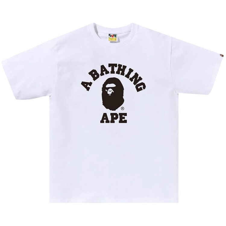 Футболка BAPE Bicolor College 'White', белый футболка bape bicolor college navy синий