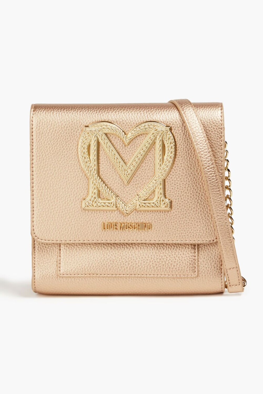

Украшенная сумка на плечо из искусственной шагреневой кожи Love Moschino, золото