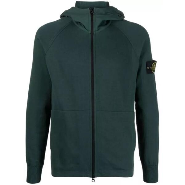 

Футболка logo-patch zip-up hoodie Stone Island, черный