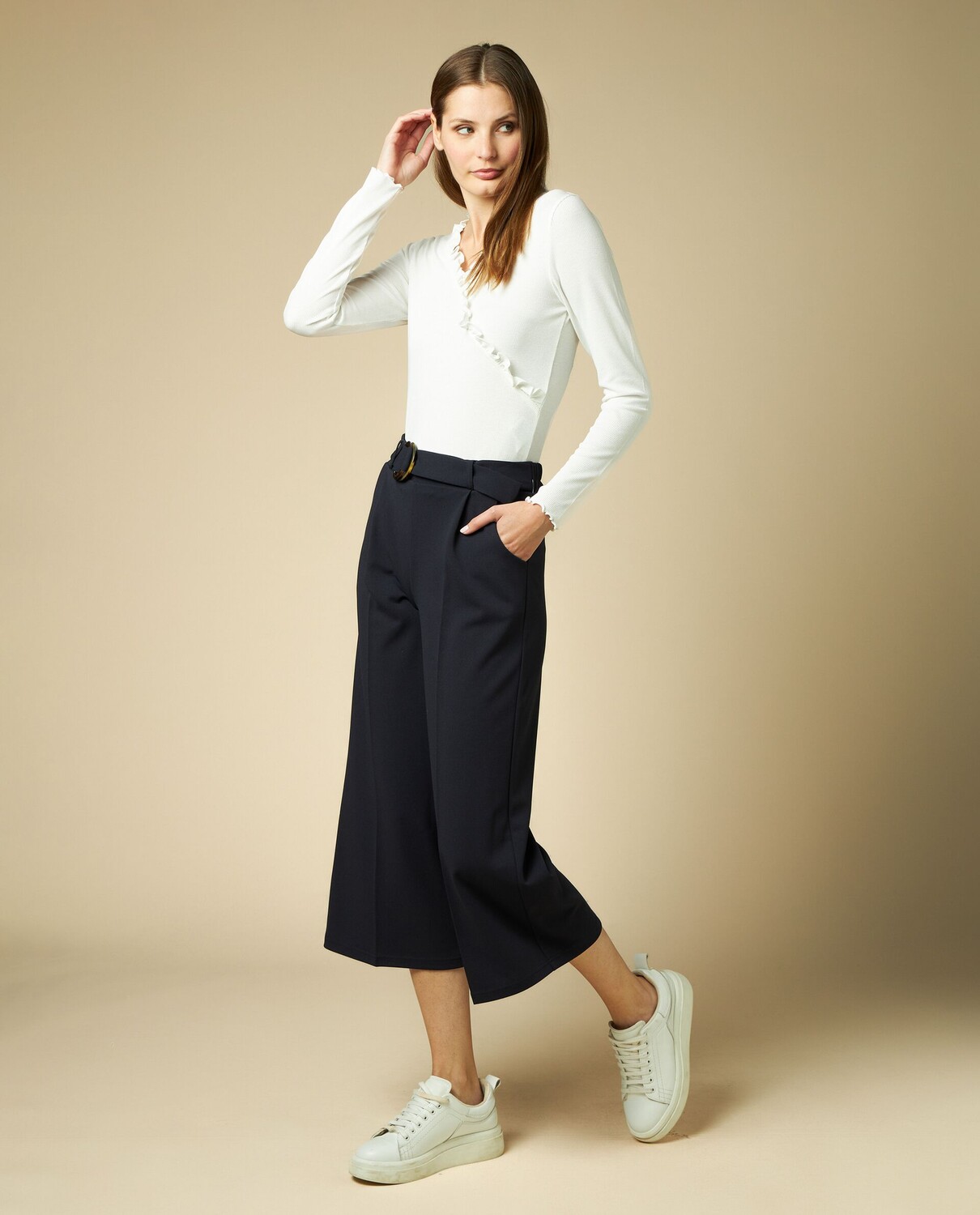 

Женские широкие брюки-капри NICE&CHIC, черный