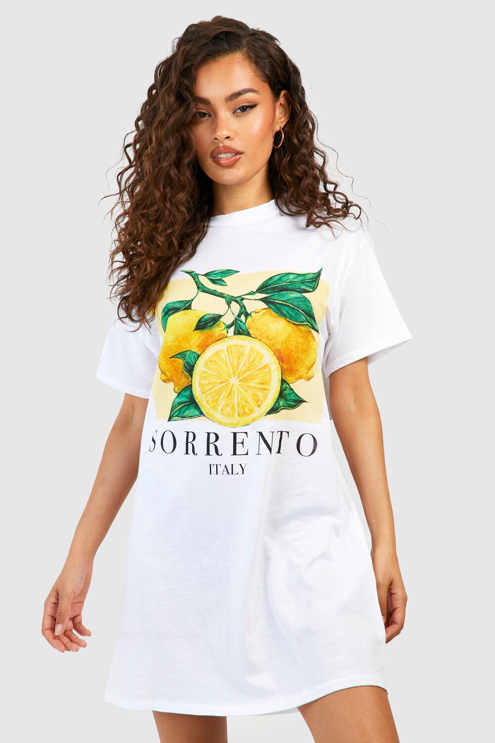 

Платье-футболка оверсайз sorrento Boohoo, белый