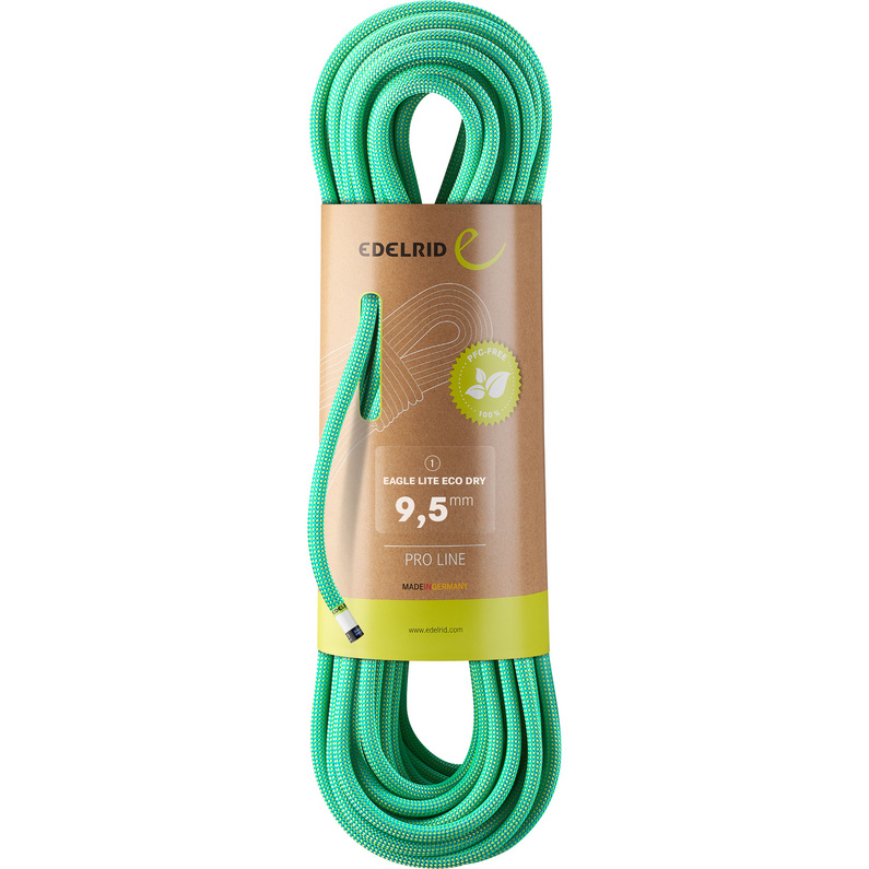 Веревка Eagle Lite Eco Dry 9,5 мм Edelrid, зеленый cavassion для конного спорта веревка для верховая езда уздечка седла wovend хлопок ведущих веревка красочный случайный цвет