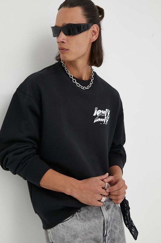 

Хлопковая толстовка Levi's, черный