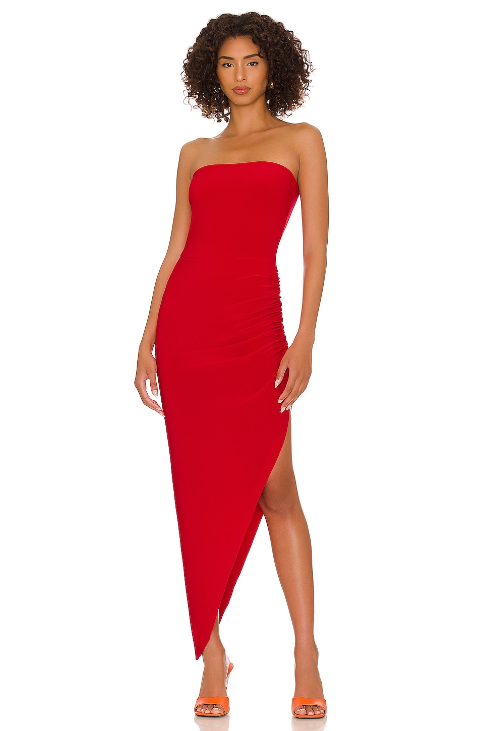 Платье Norma Kamali Side Drape Gown, цвет Tiger Red