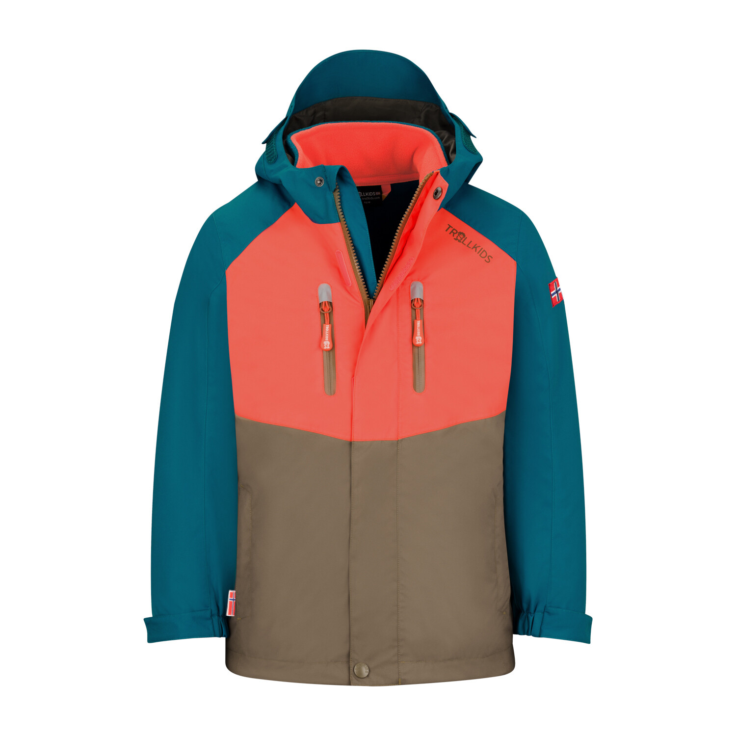 

Куртка Trollkids 3in1 Jacke Bryggen, цвет Mokkabraun/Orange/Atlantisblau