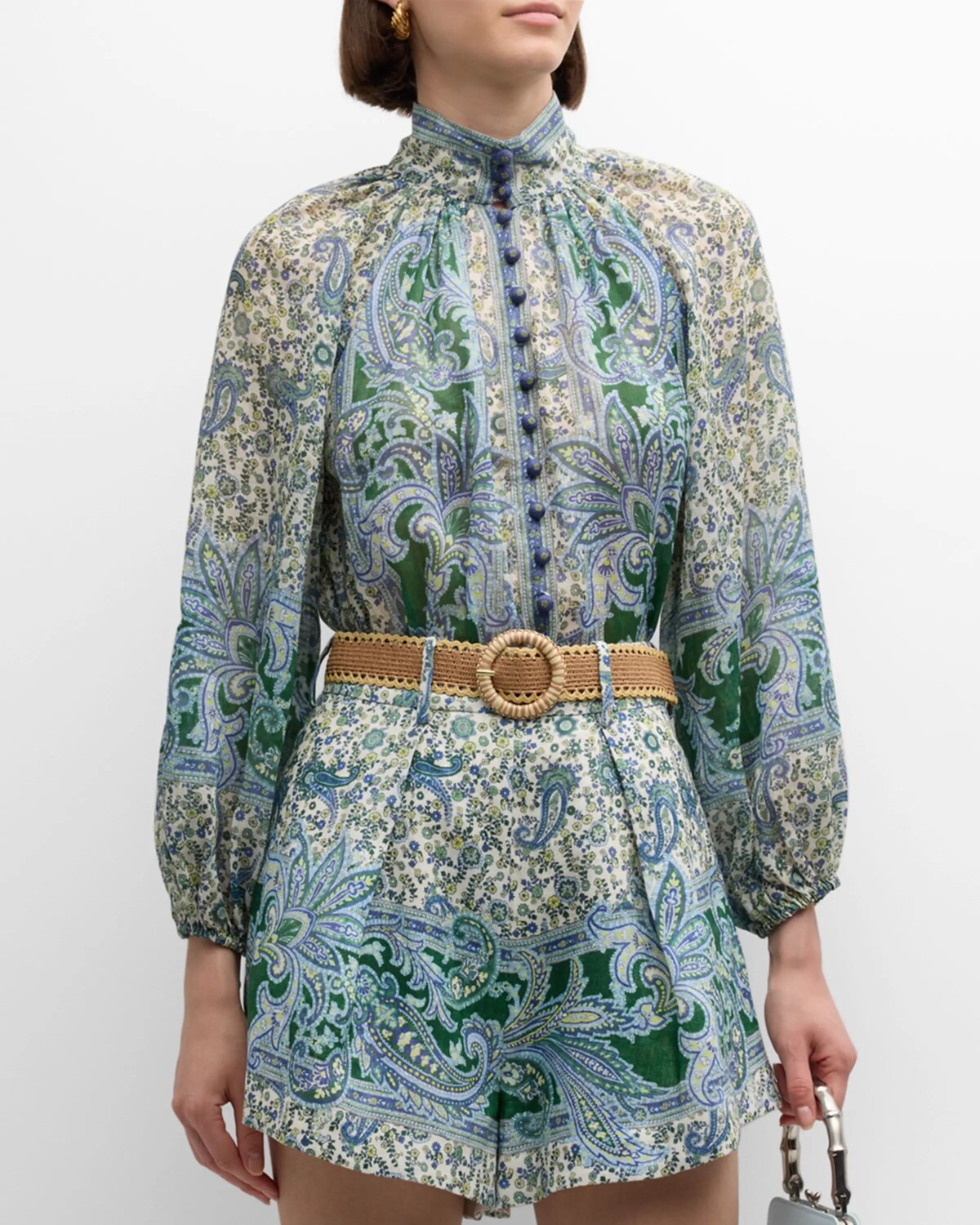 

Блузка Ottie Billow Zimmermann, цвет Green Paisley