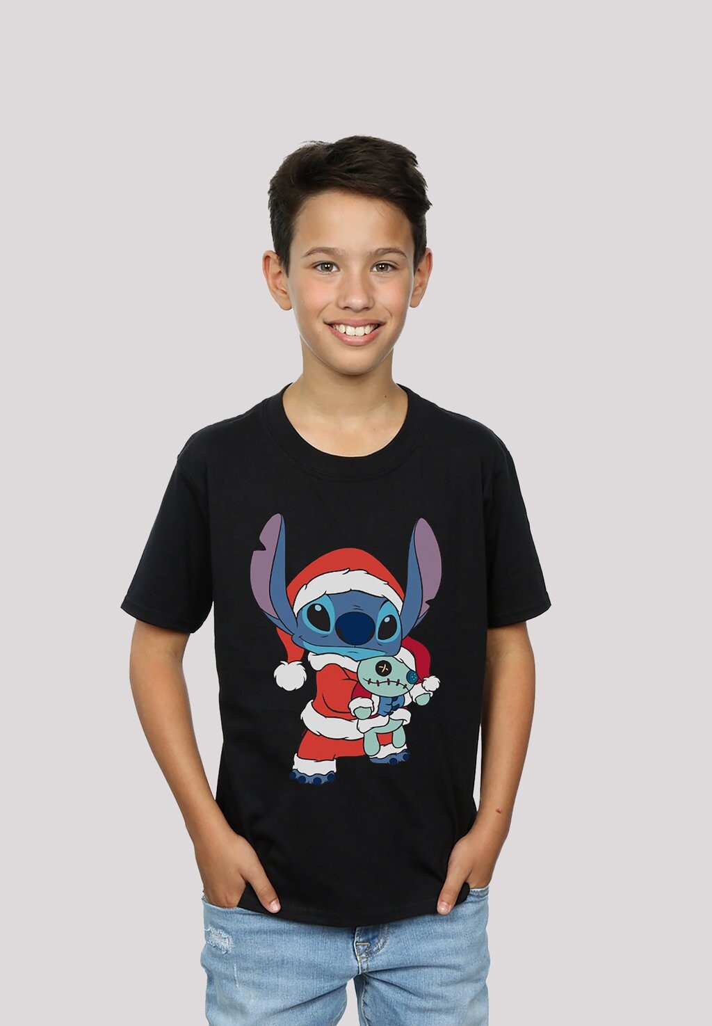 

Футболка с принтом Disney Lilo Und Stitch Christmas F4NT4STIC, черный