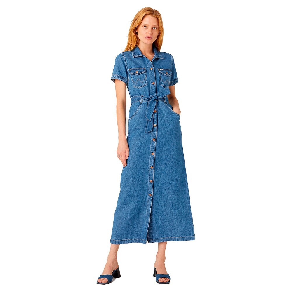 

Платье с коротким рукавом Wrangler Seamed, синий