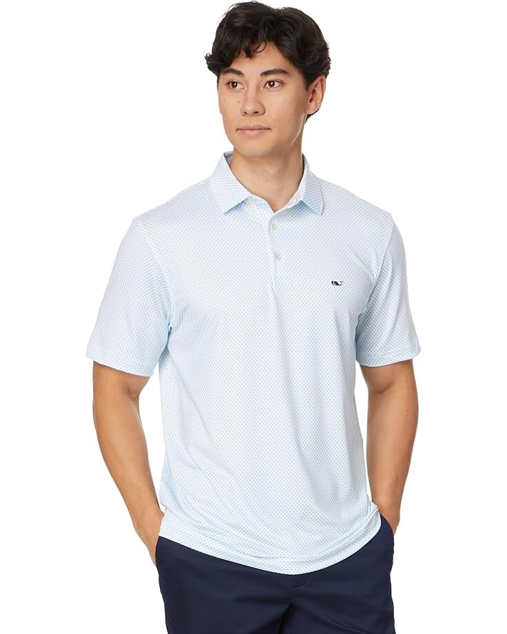 

Поло Vineyard Vines Printed Sankaty Polo, цвет Summer Stars White Cap