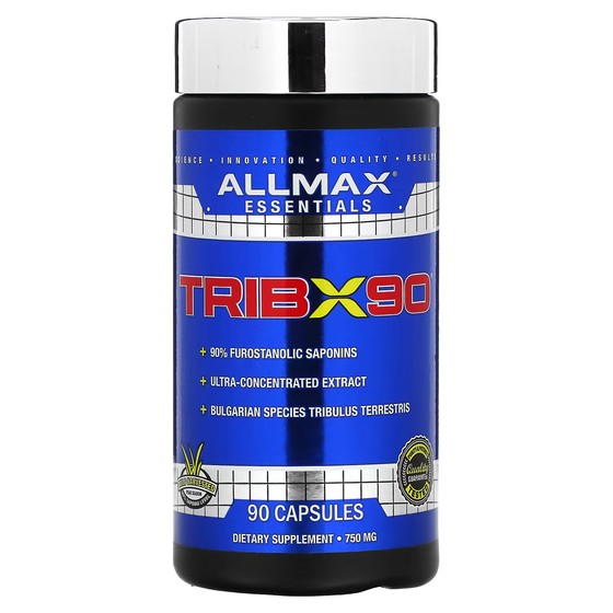 Пищевая добавка ALLMAX TribX90, 750 мг, 90 капсул пищевая добавка allmax пищеварительные ферменты 90 капсул