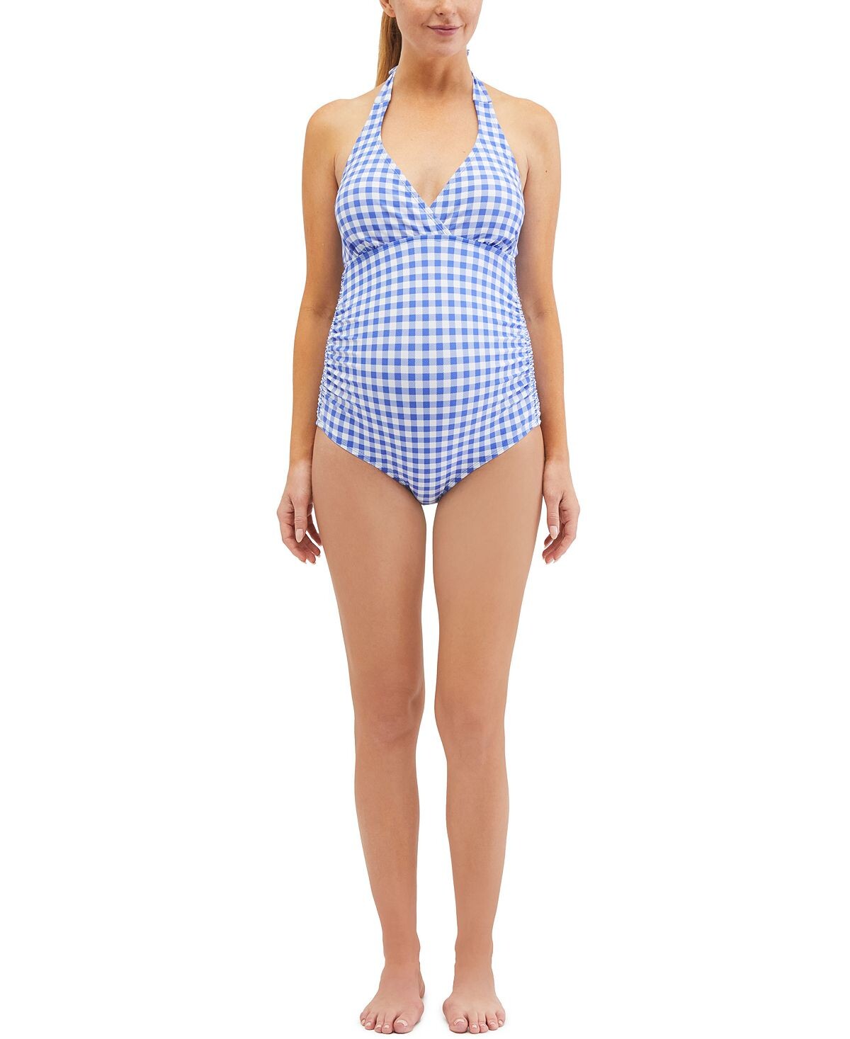 

Цельный купальник для беременных с присборенной талией Beach Bump UPF 50+ Motherhood Maternity
