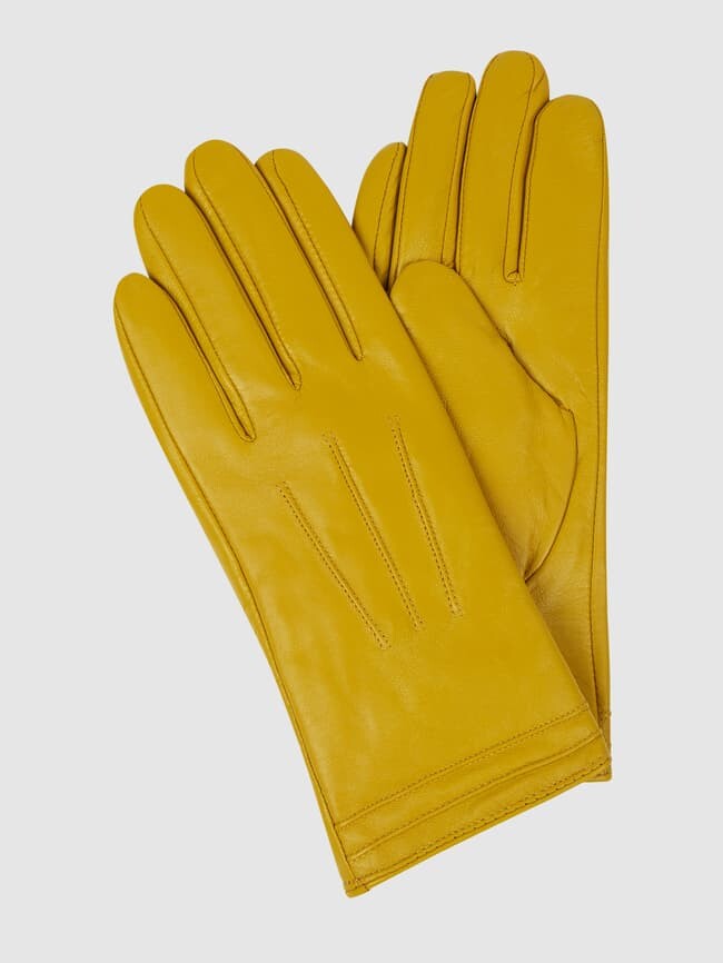 

Перчатки из кожи наппа ягненка Weikert-Handschuhe, горчично-желтый
