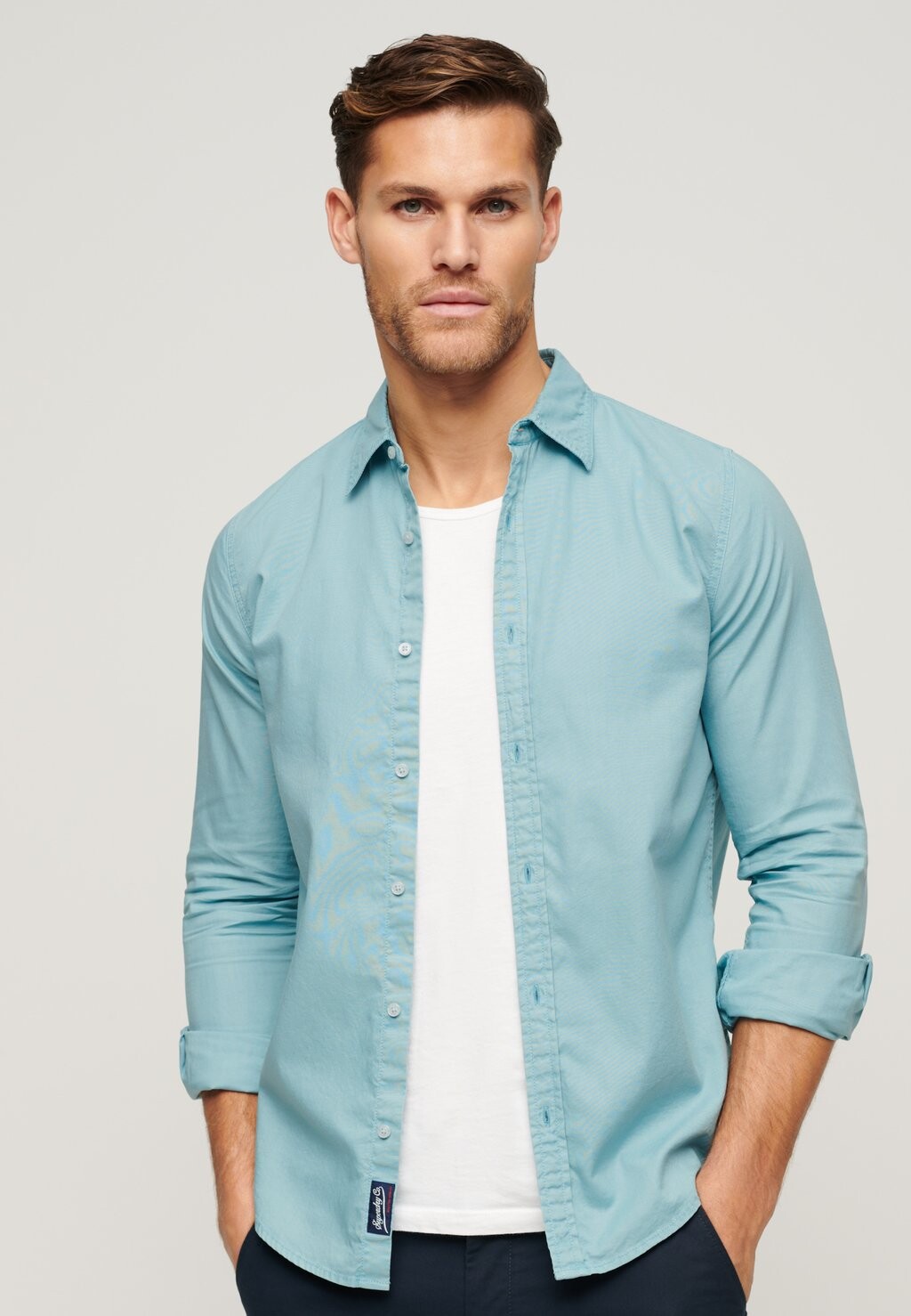 

Рубашка Superdry, цвет sky blue