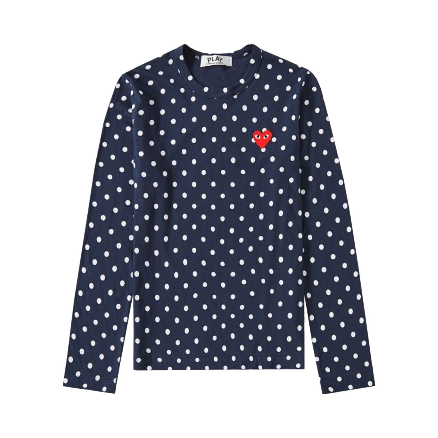 

Футболка с длинными рукавами и логотипом Comme des Garçons PLAY в горошек, темно-синий/белый