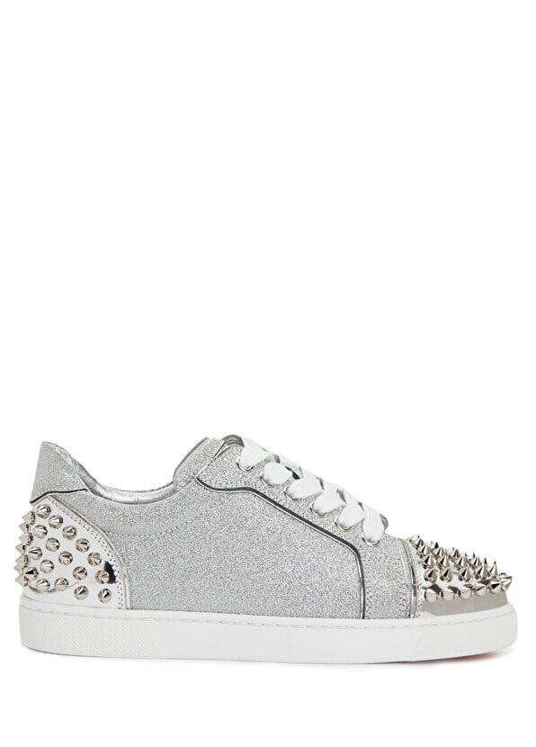 

Женские кожаные кроссовки vieira 2 silver Christian Louboutin