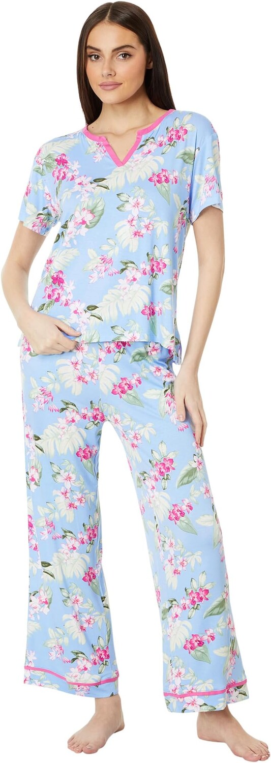 

Пижамный комплект Tommy Bahama 3/4 Sleeve Crop Pants PJ Set, цвет Blue Floral