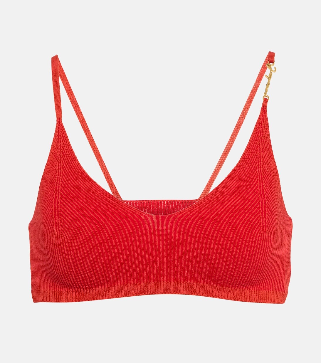

Укороченный топ Le Bandeau Pralu в рубчик JACQUEMUS, красный