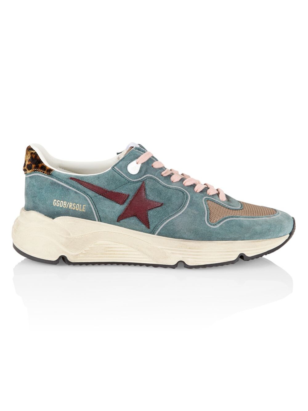 

Кроссовки из вощеной замши Running Sole Golden Goose, зеленый
