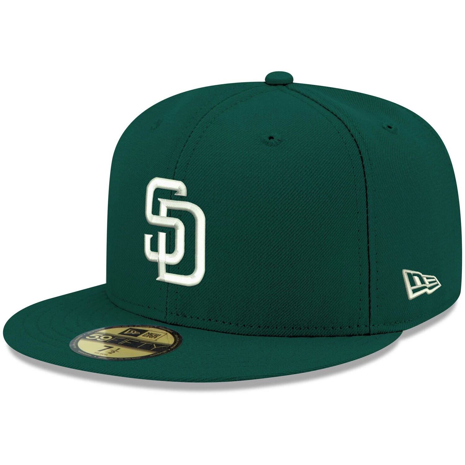 

Мужская приталенная шляпа New Era Green San Diego Padres Logo White 59FIFTY