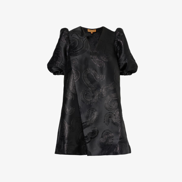 sarah symmons goya Платье мини Brethel из переработанного полиэстера с металлизированными завитками Stine Goya, цвет swirl