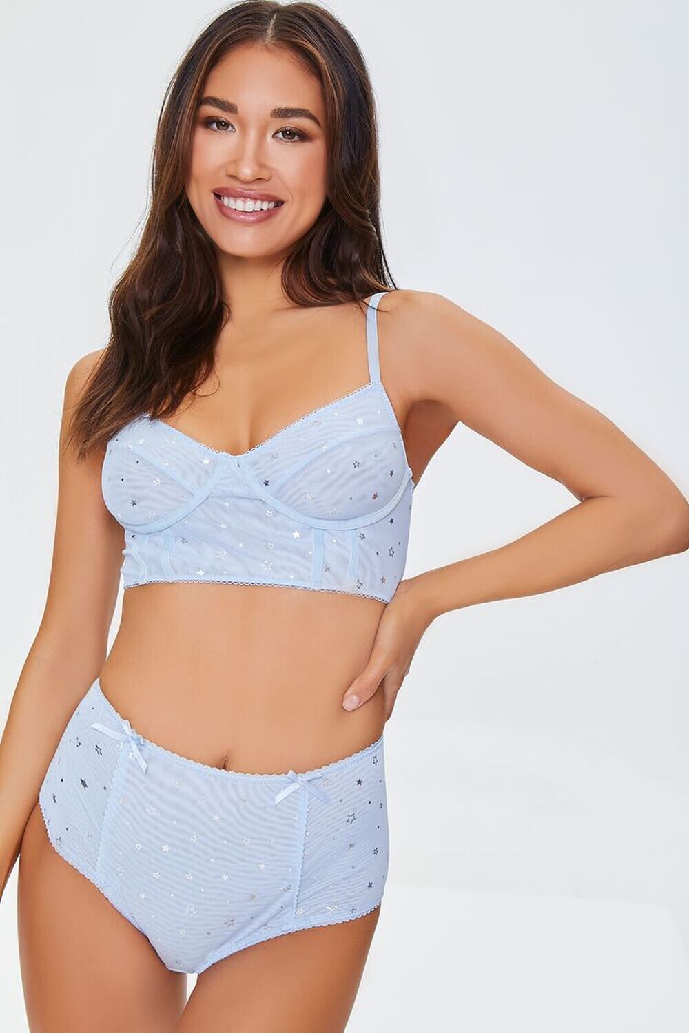 

Трусики из сетки с бантиком и звездным принтом Forever 21