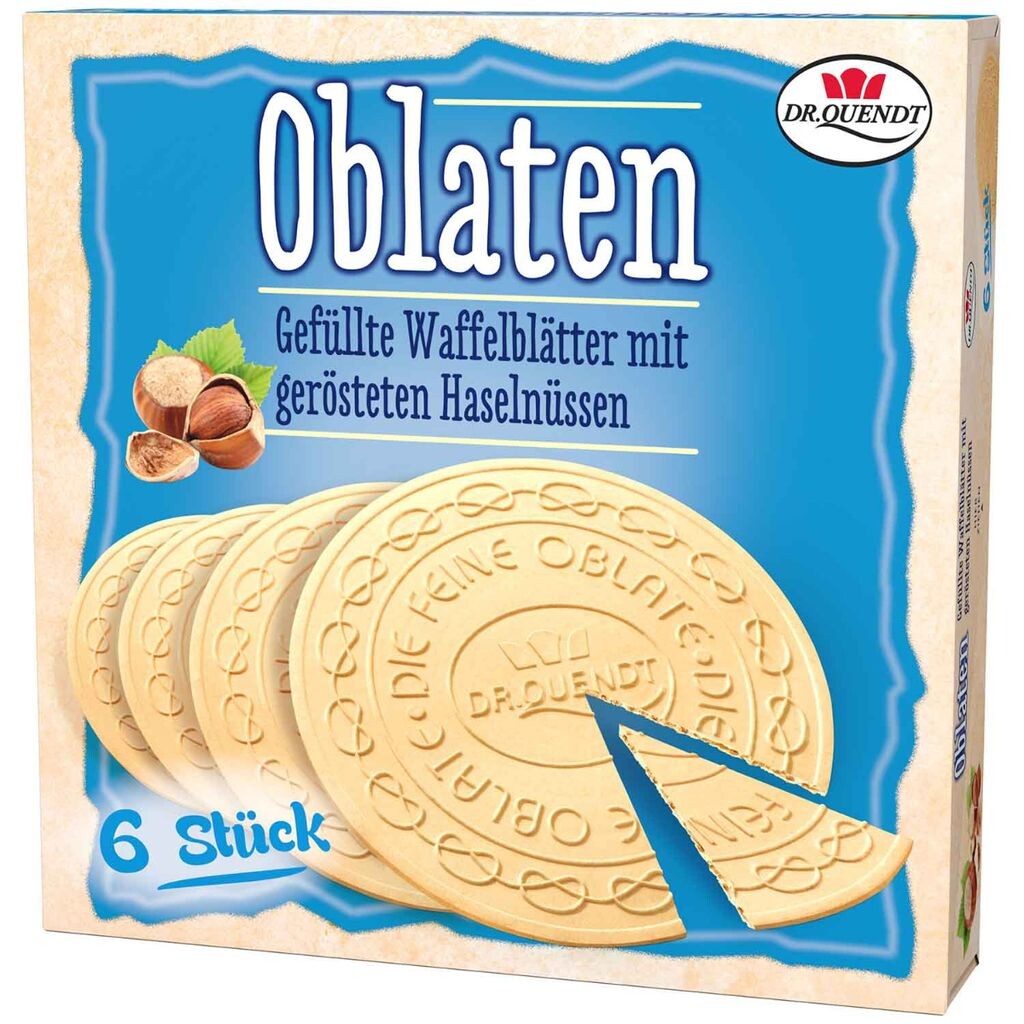 

Dr Quendt wafers Вафельные листы с фундуком и начинкой 6 штук 150г Dr. Quendt