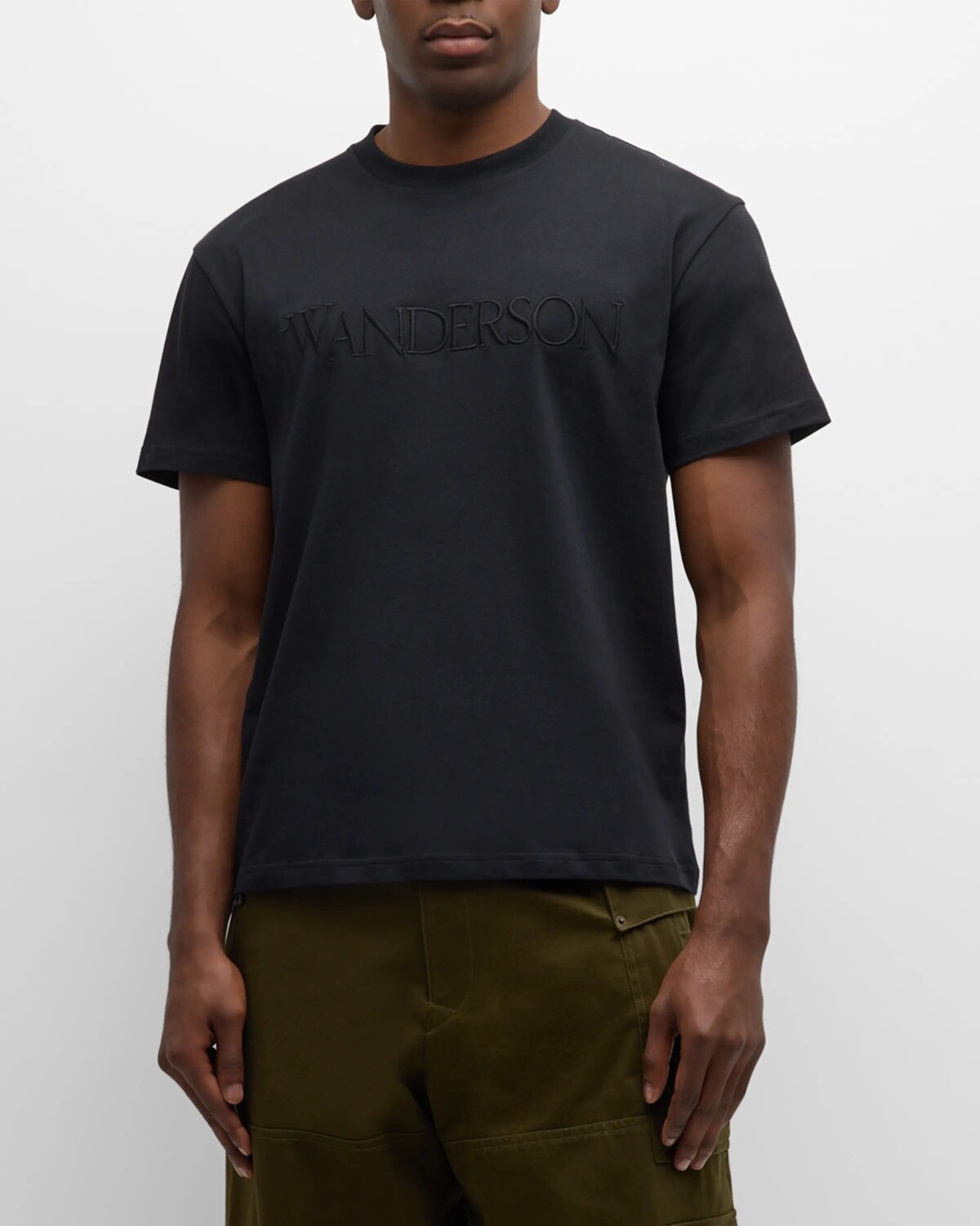

Мужская футболка с вышитым логотипом JW Anderson, цвет Black