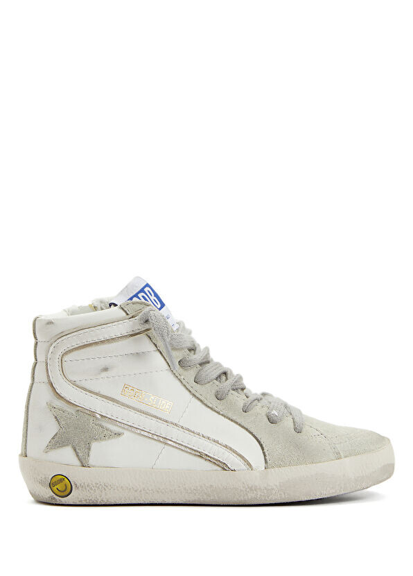 

Детские кожаные кроссовки Slide Golden Goose, белый