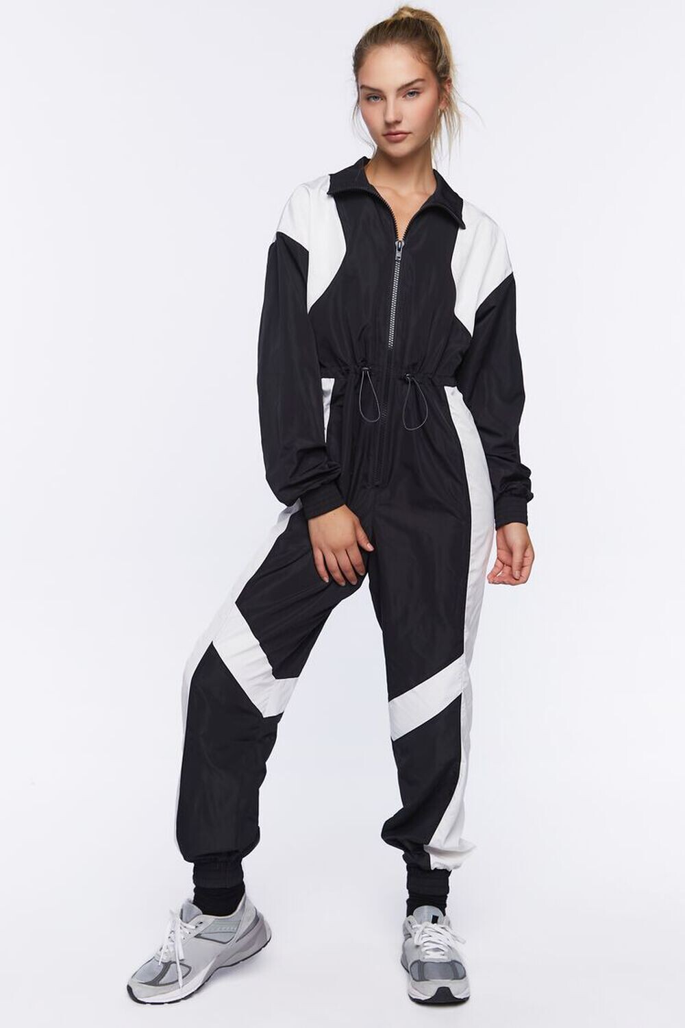 

Комбинезон-ветровка Active с цветными блоками Forever 21, черный