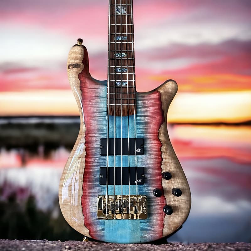 Басс гитара Spector USA NS-5XL Spalted Maple - Red Tide Shoreline Artisan Stain