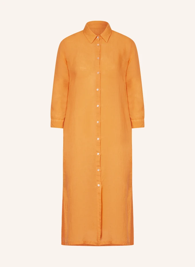 Льняное пляжное платье 120%Lino, оранжевый льняное платье рубашка 120%lino черный