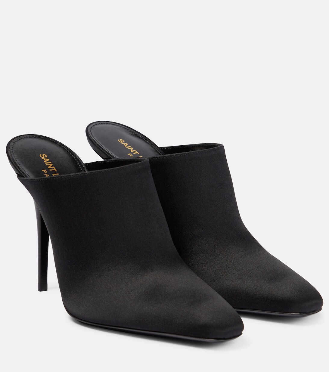 

Мюли Gianna 105 из атласа и кожи Saint Laurent, черный