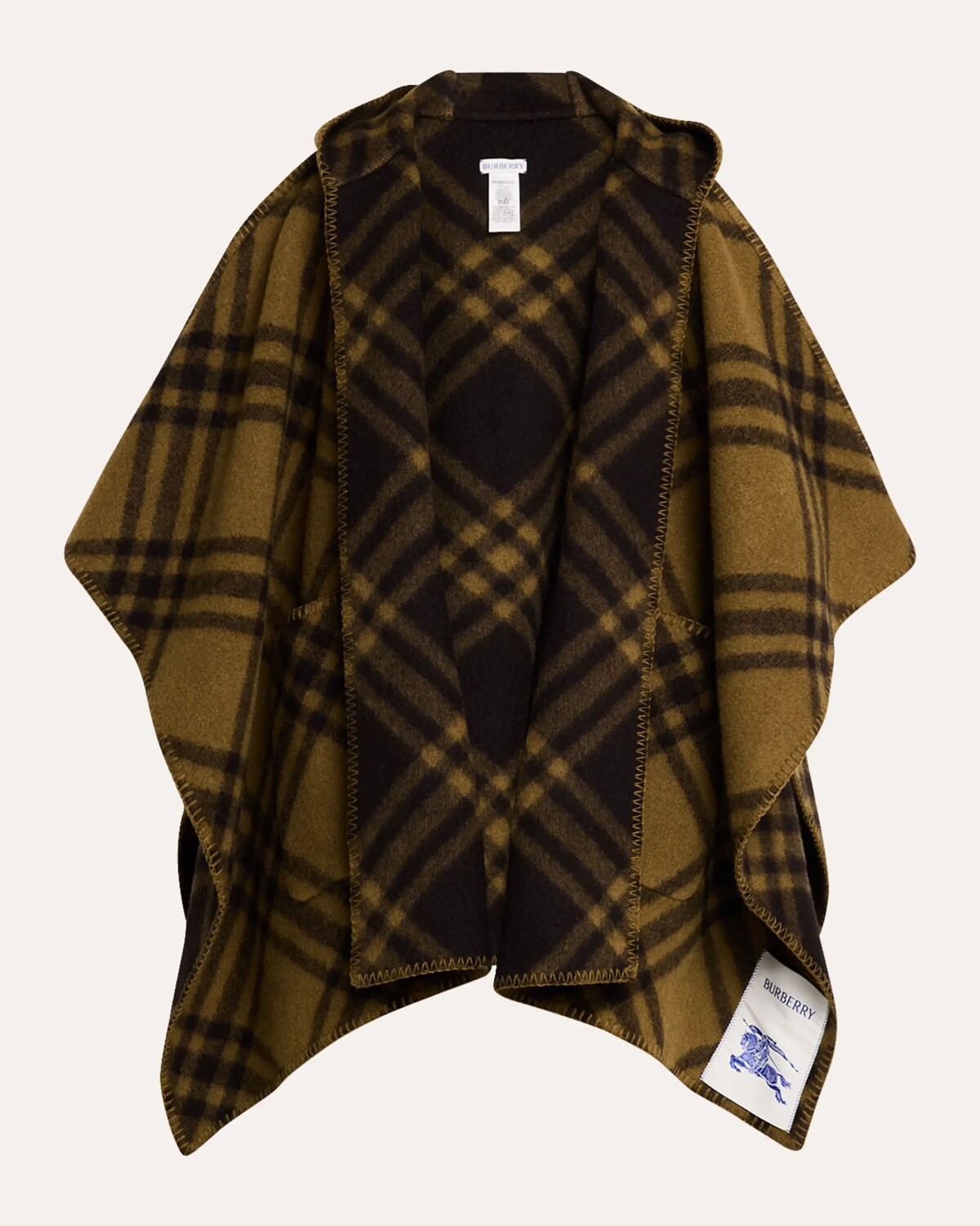 

Двусторонняя клетчатая накидка с капюшоном «Catherine» Burberry, цвет Camp