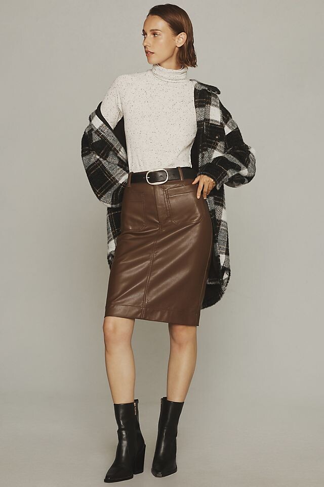 

Юбка Maeve Colette из искусственной кожи, коричневый