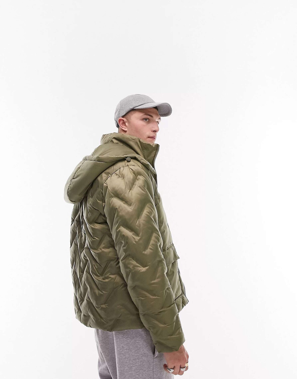 

Зеленая пуховая куртка Topman, Зеленый