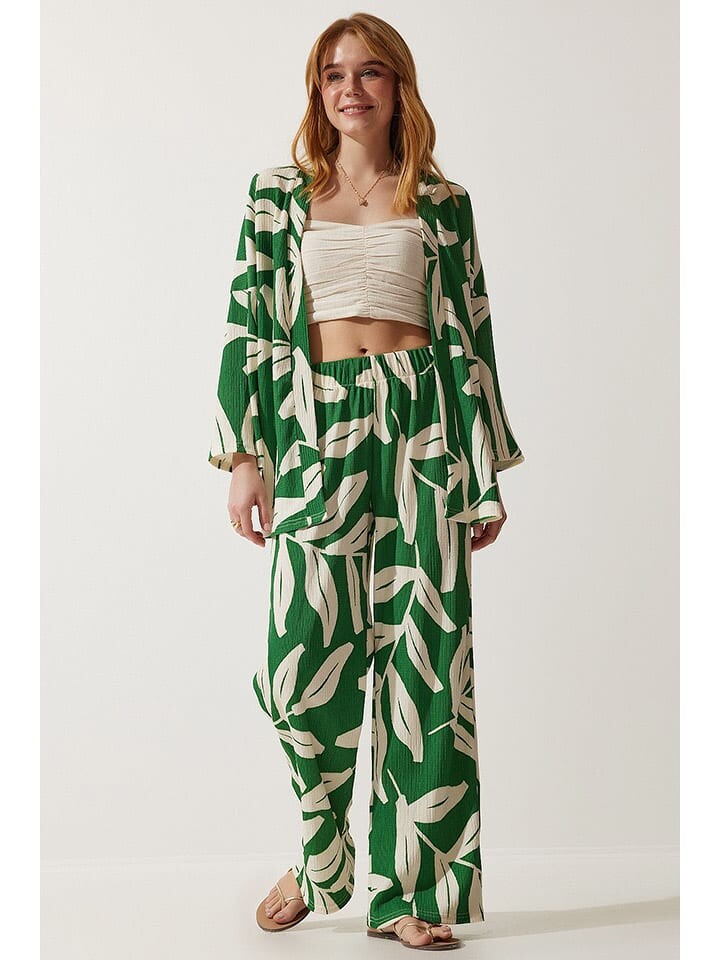 

Тканевые брюки Happiness Istanbul 2tlg Outfit, зеленый