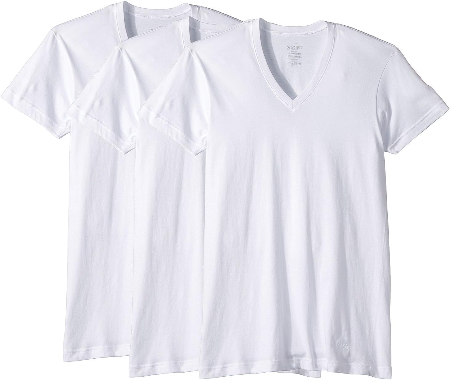 Комплект из 3 футболок узкого кроя ESSENTIAL с V-образным вырезом 2(X)IST, цвет White New Logo